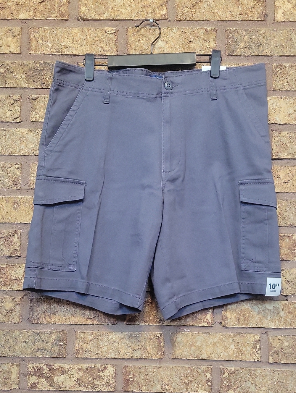 George Men's Cargo Shorts at the Knee Charcoal Sky Size 34 NWT Cotton Stretch